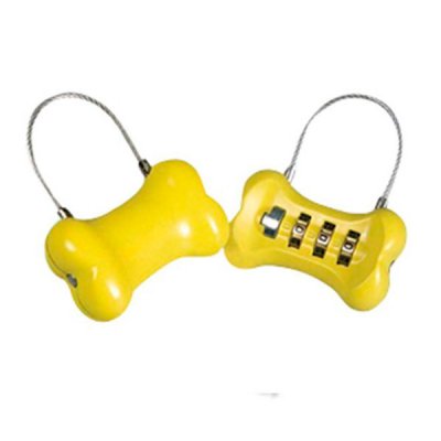 Candado de metal hueso