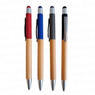 Lapicero bambú metal touch