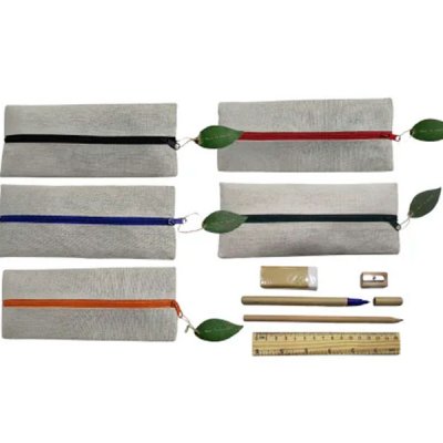 Cartuchera gris cierre