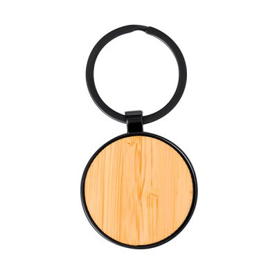 Llavero Redondo Metal Bambu