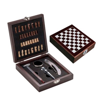 Set vino modelo ajedrez
