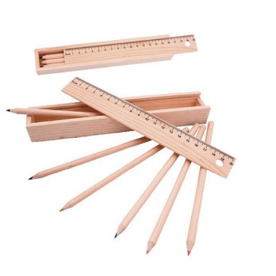 Set de colores en caja madera